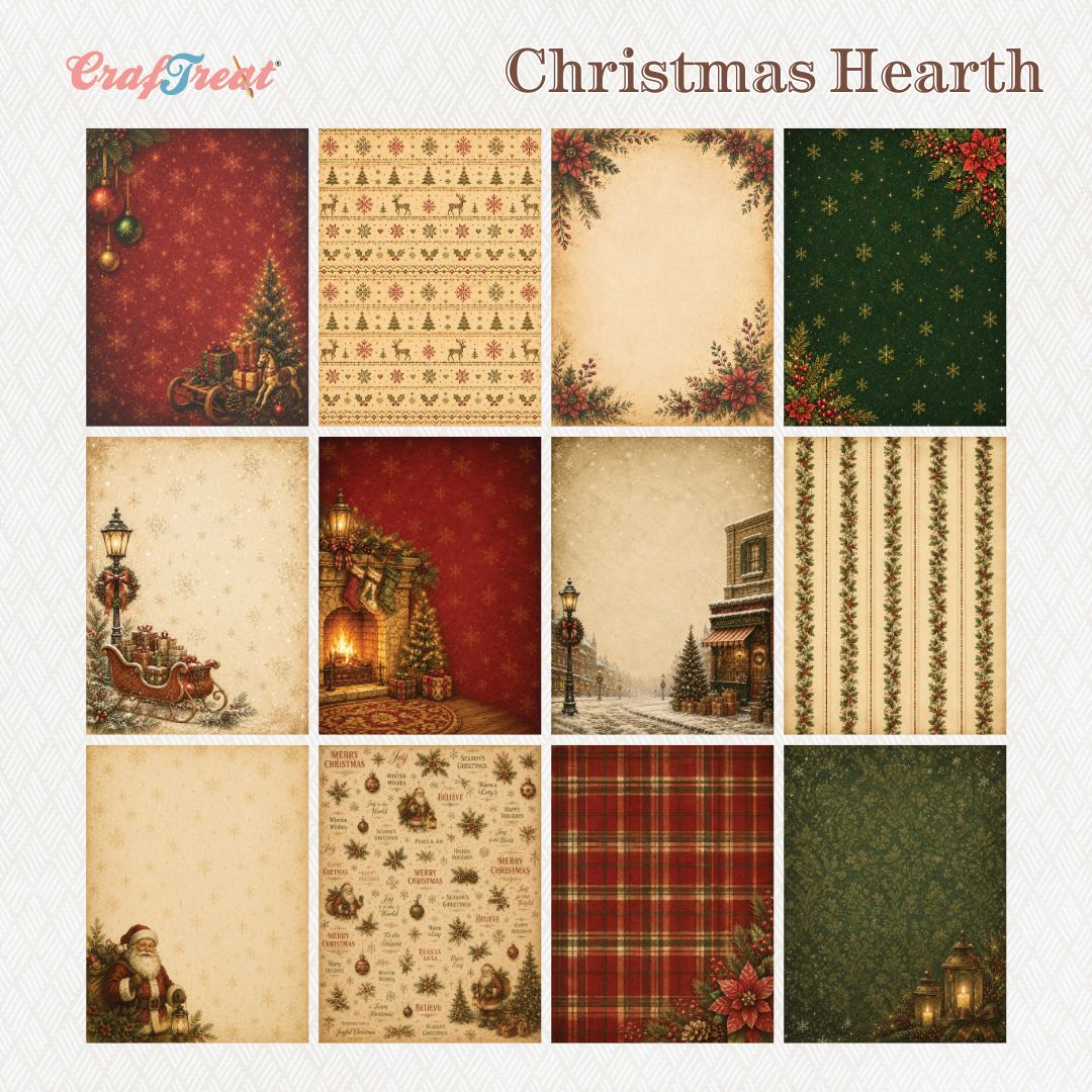 CrafTreat Paper Pad - Christmas Hearth 6"x8"