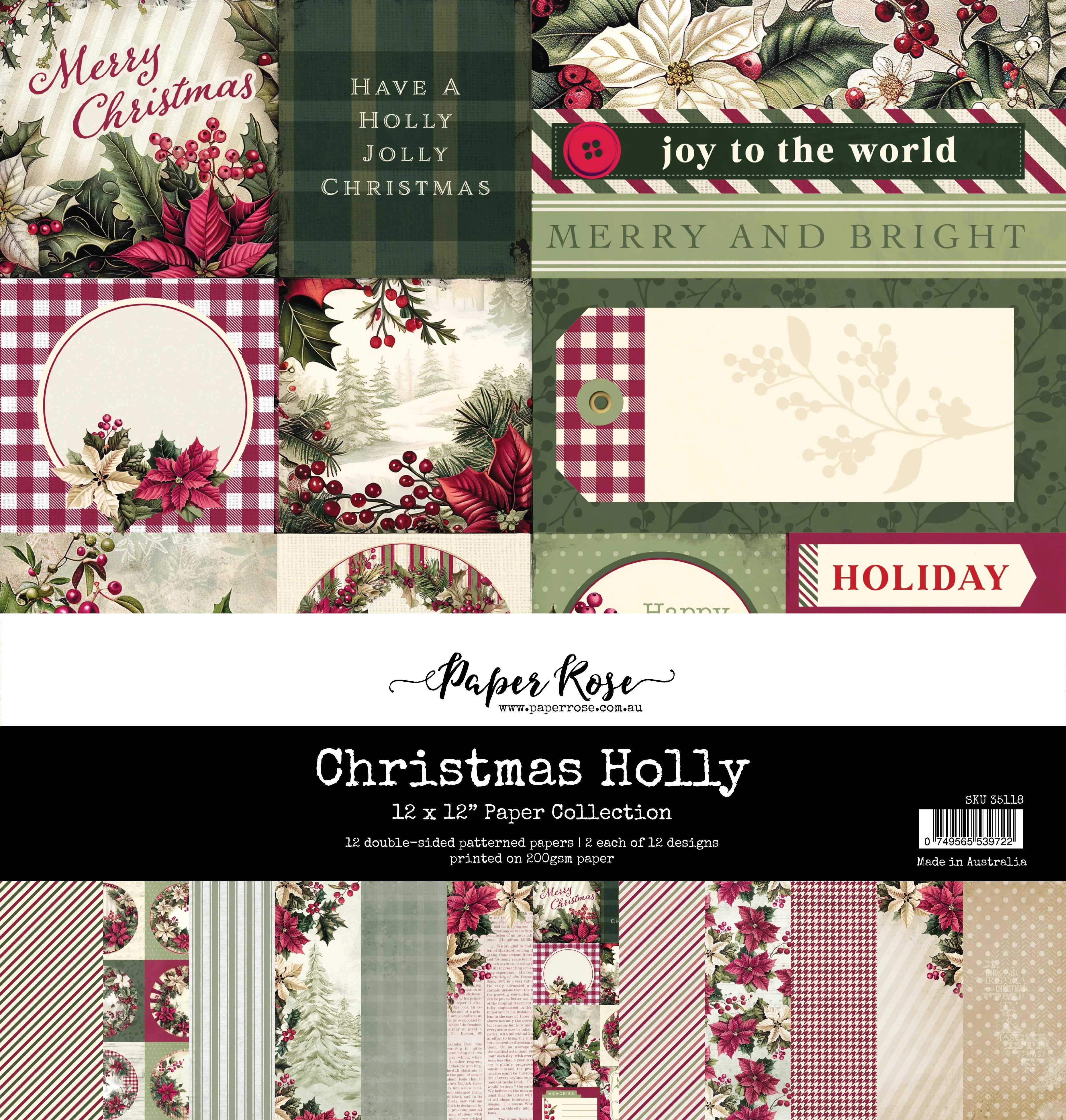 Christmas Holly 12x12 Paper Collection 35118