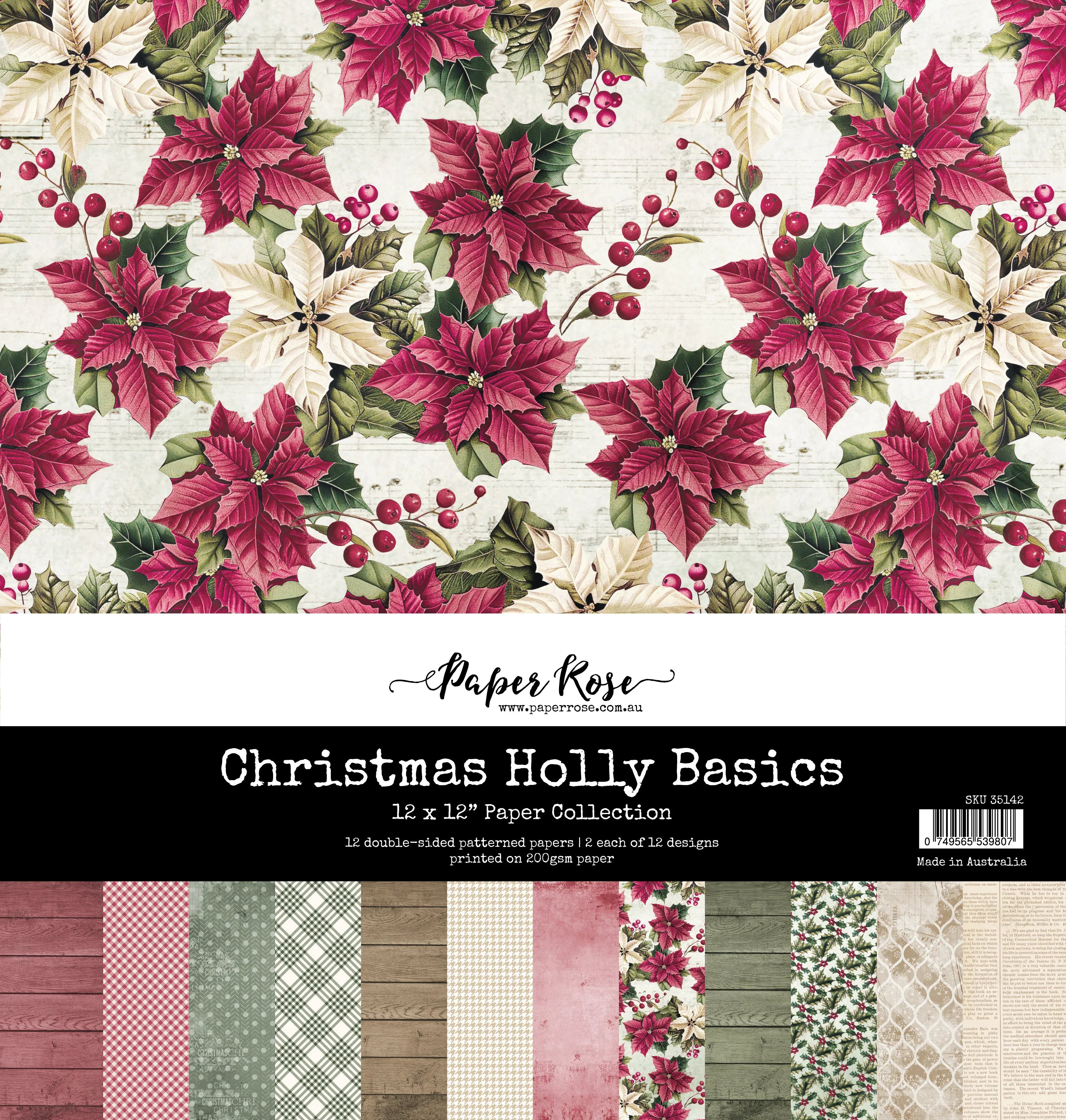 Christmas Holly Basics 12x12 Paper Collection 35142