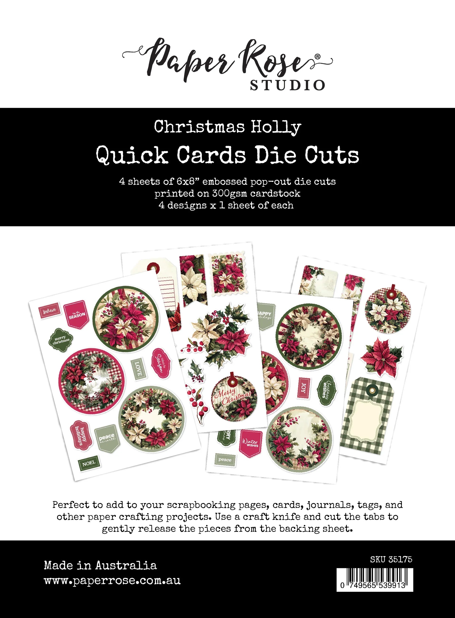 Christmas Holly Quick Card Die Cuts 35175