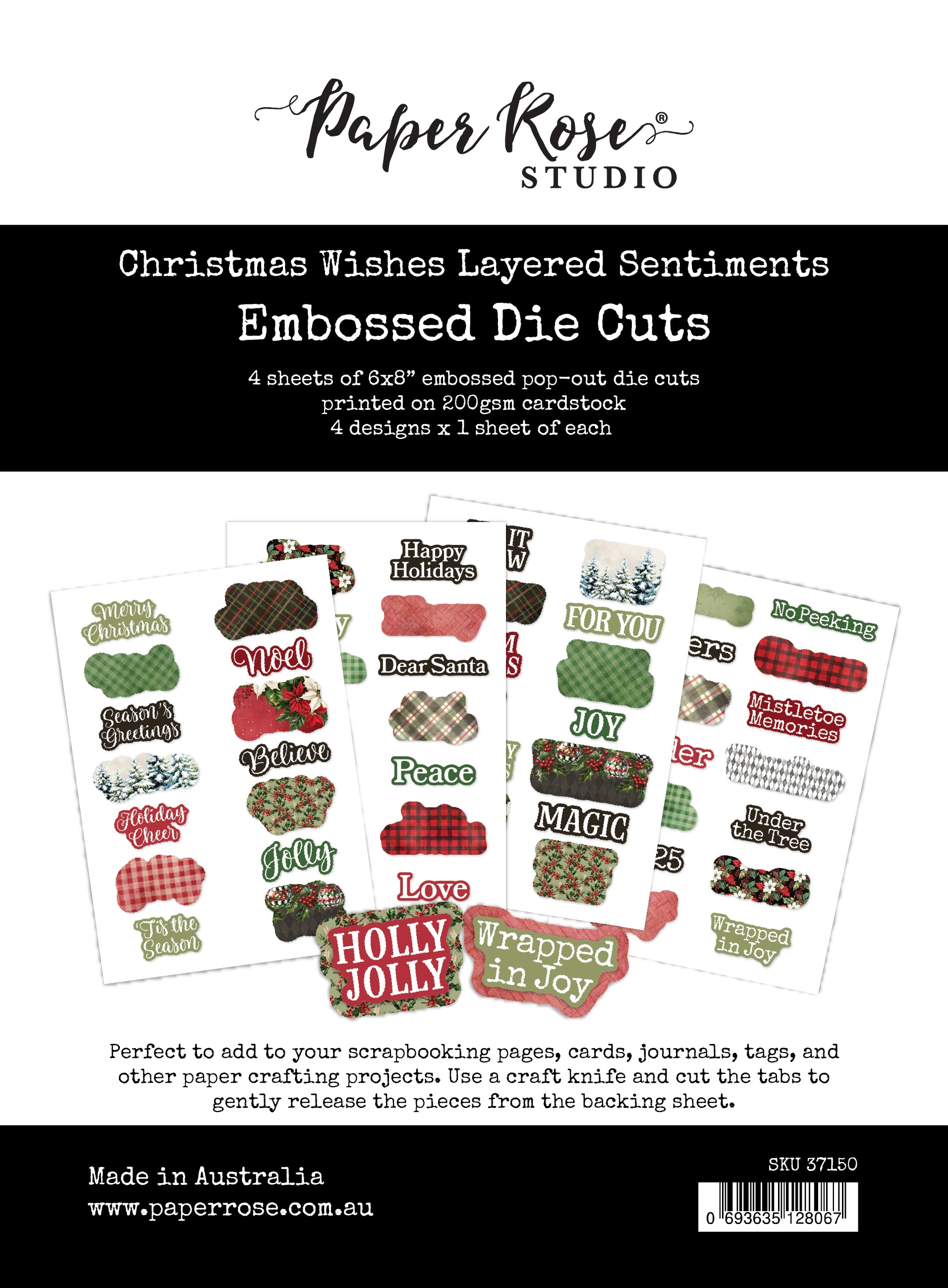 Christmas Wishes 6 x 8" Layered Sentiments 37150