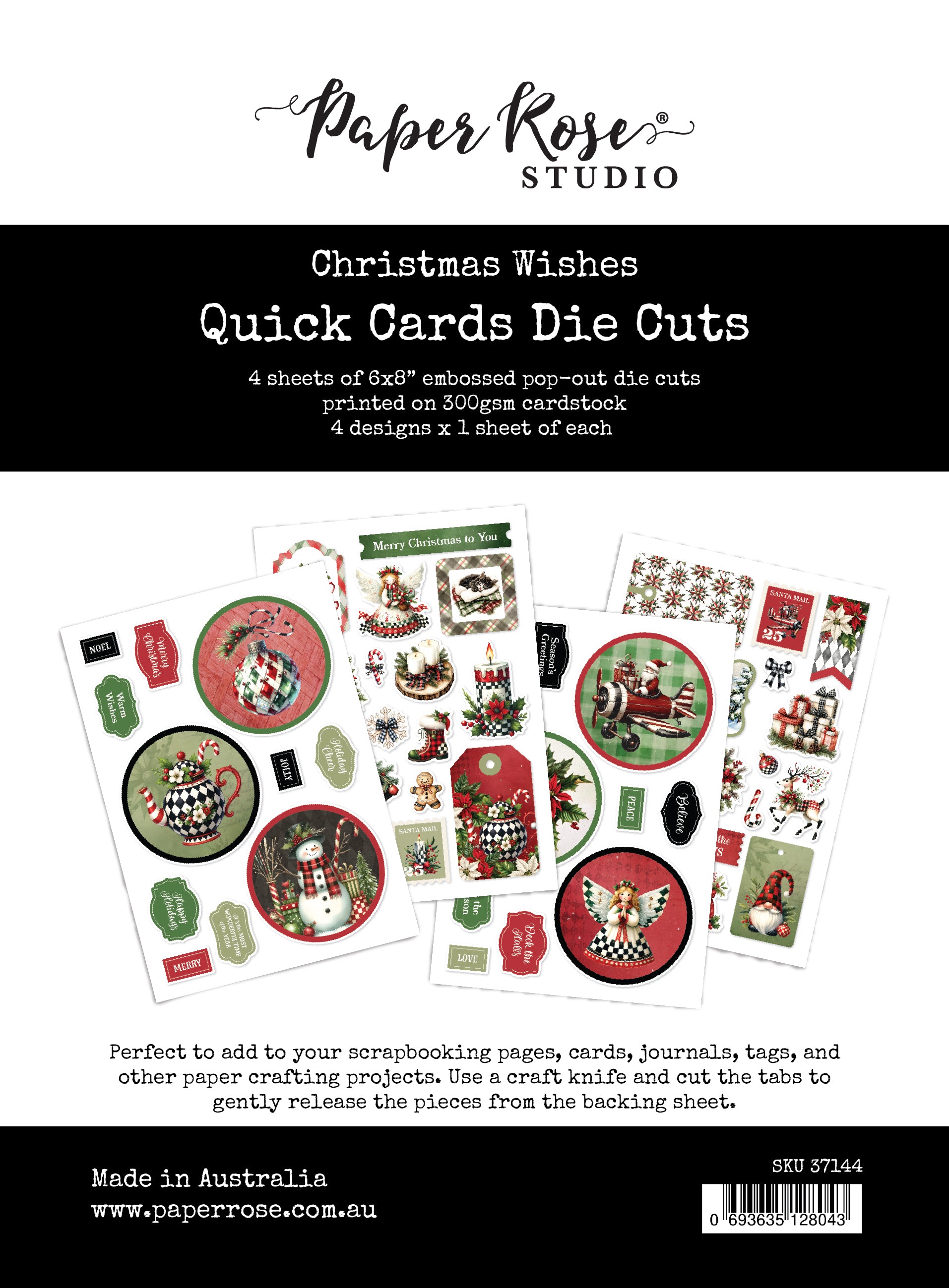 Christmas Wishes 6x8" Quick Cards Die Cuts 37144