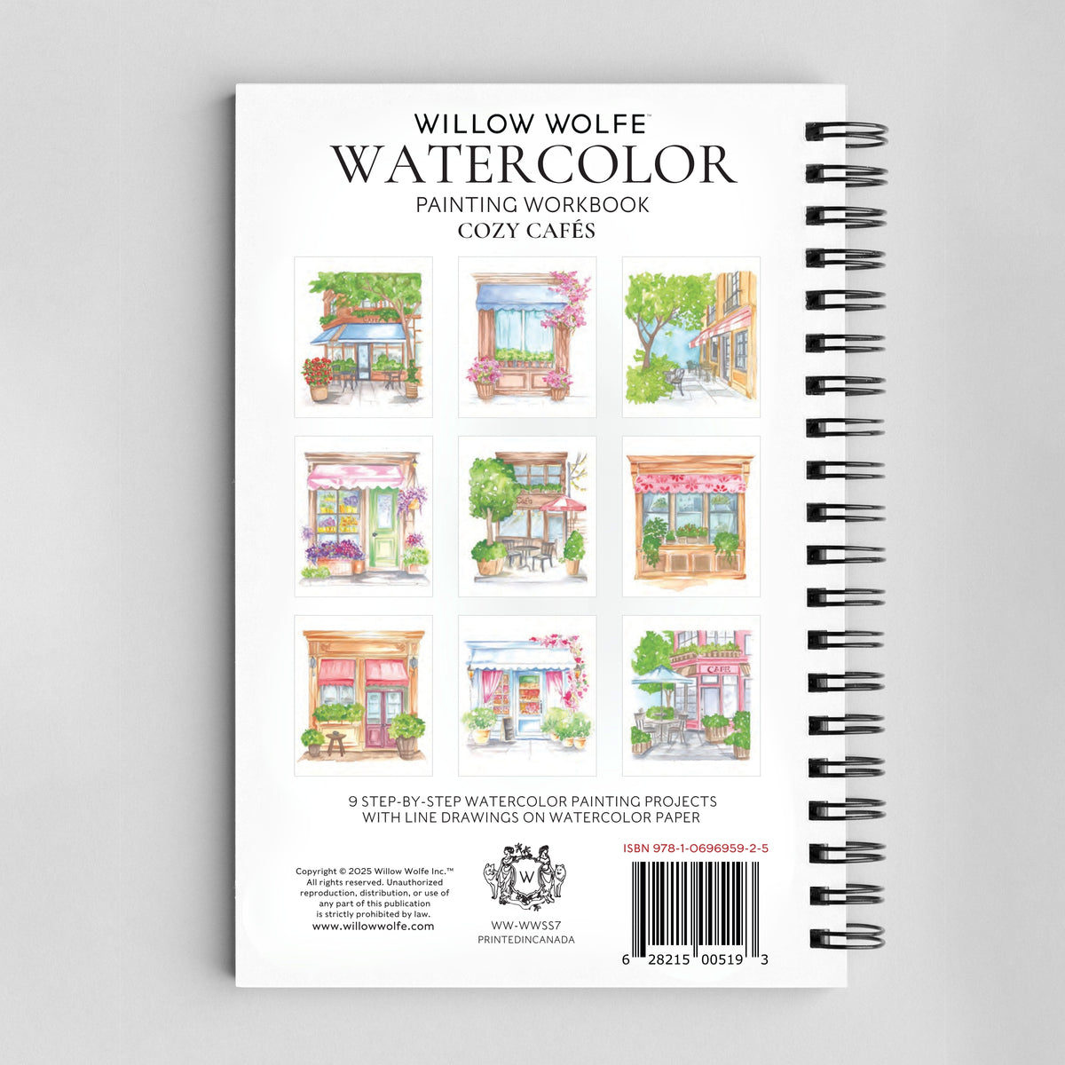 Willow Wolfe - Watercolor Workbook: Cozy Cafes by Willow & Nya Wolfe
