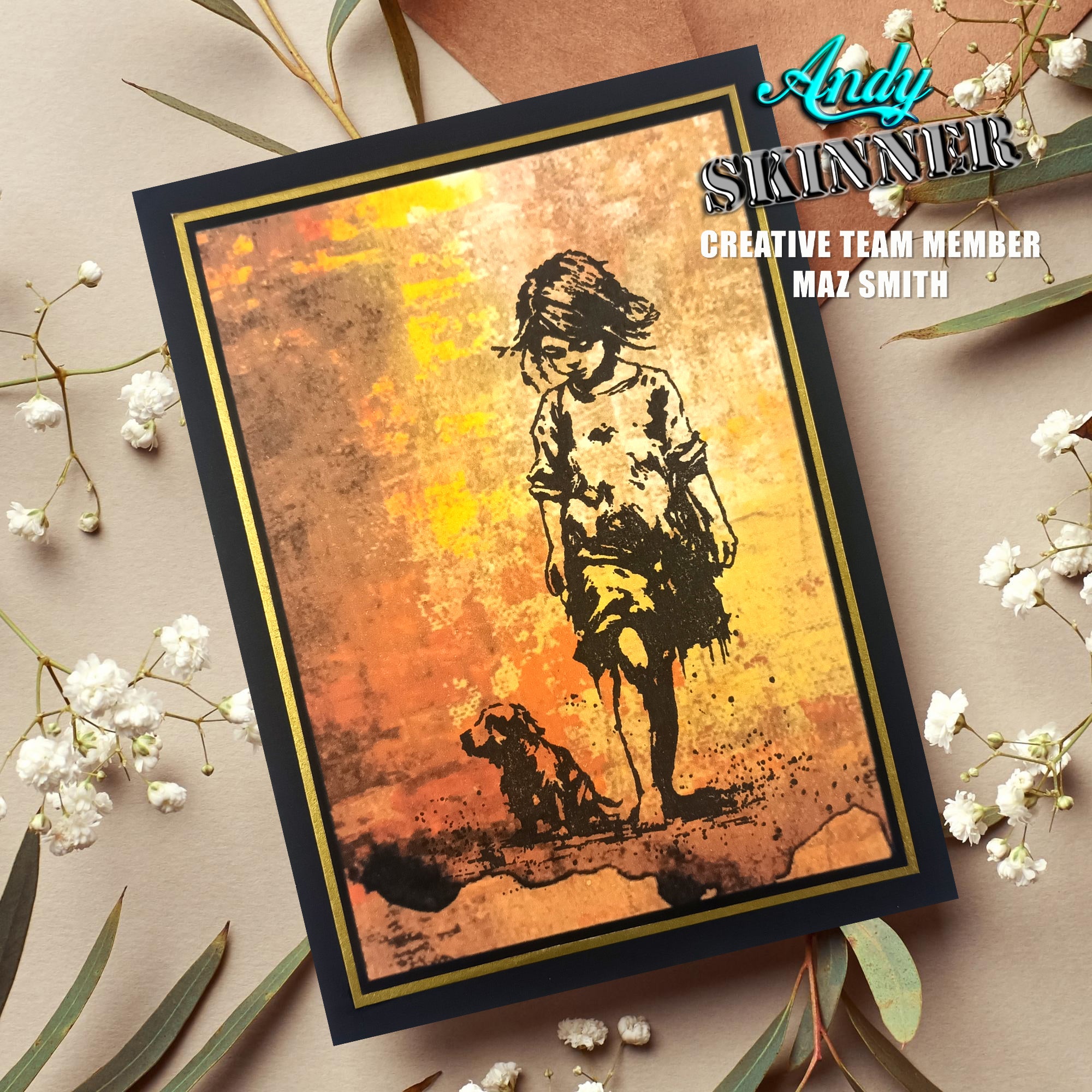 Creative Expressions Andy Skinner Best Friends 3.5 in x 5.25 in Pre Cut Rubber Stamp