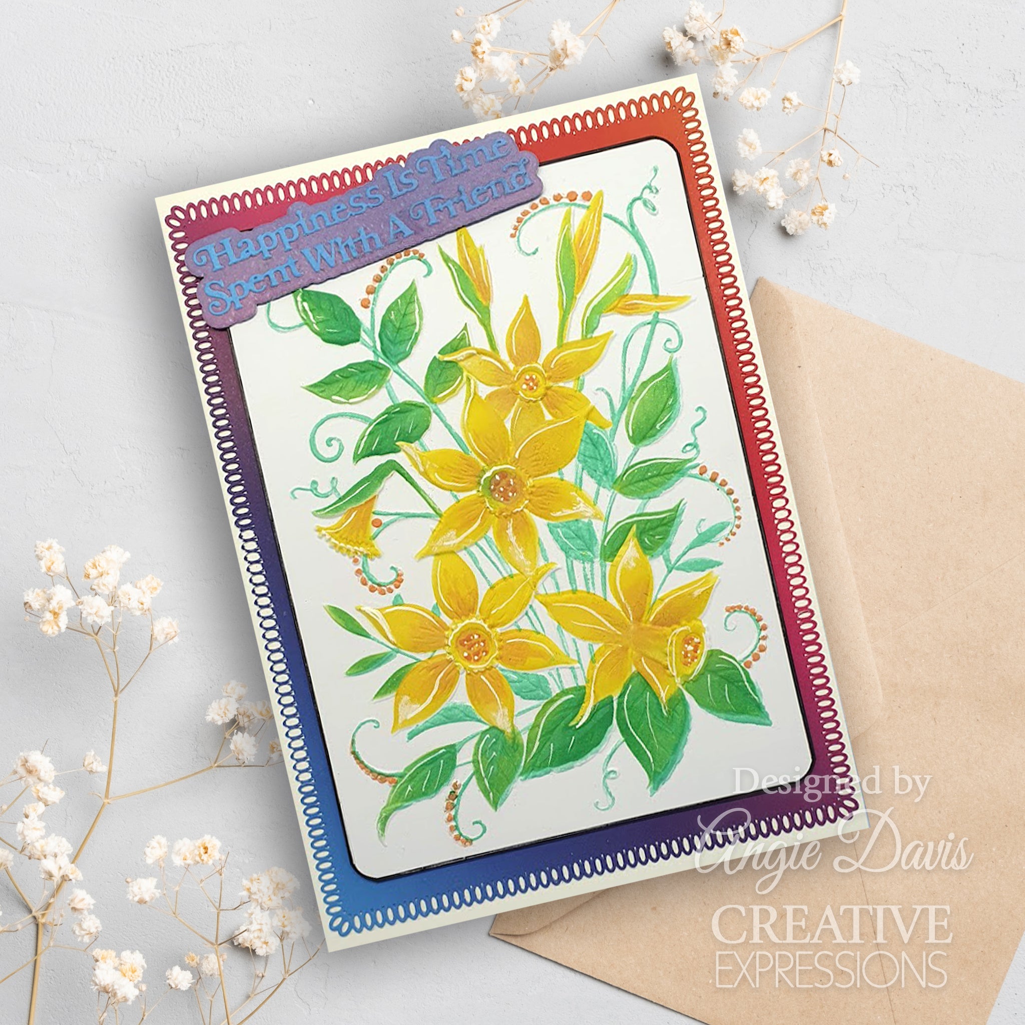 Creative Expressions Daffodil Dreams 5 in x 7 in 3D Embossing Folder