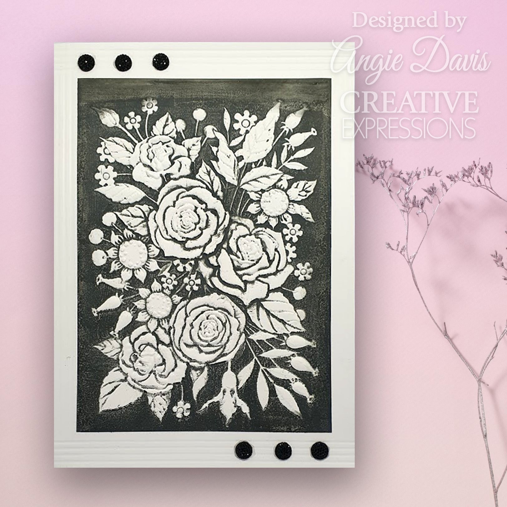 Creative Expressions Rose Garden 5 in x 7 in 3D Embossing Folder