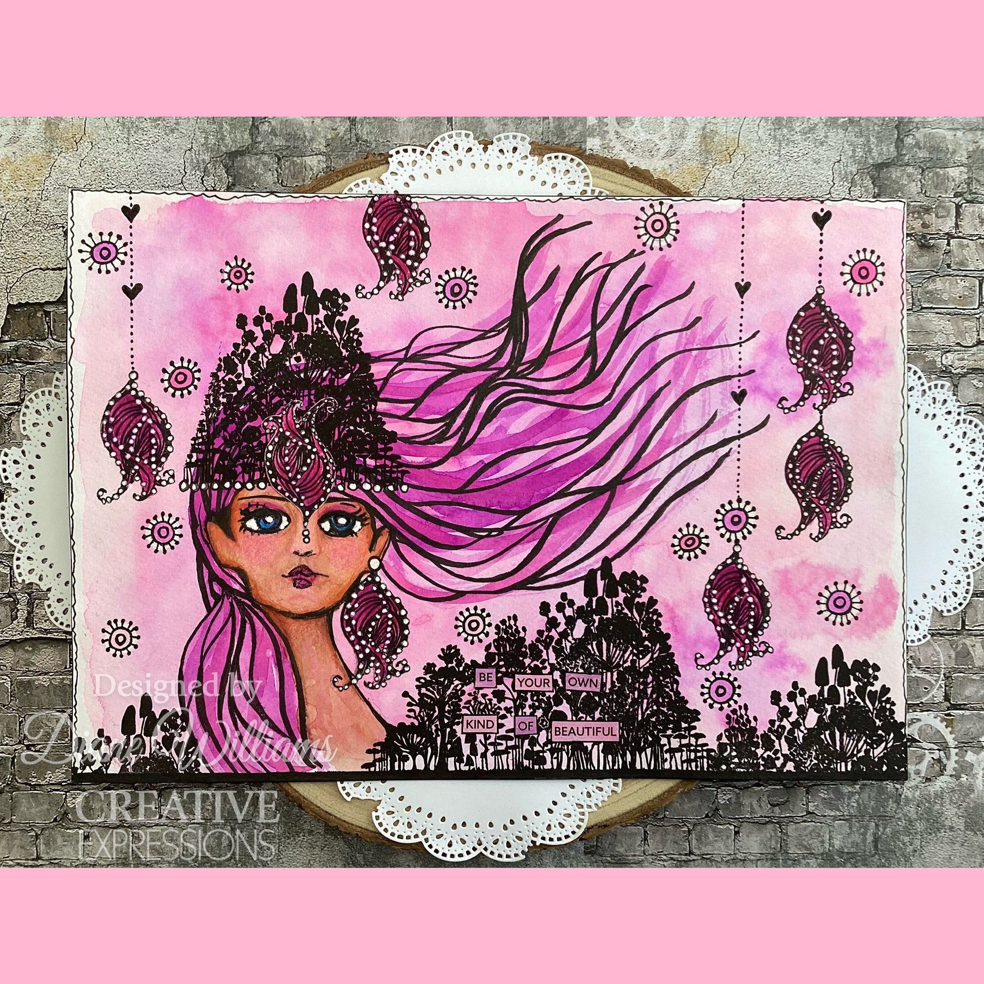 Creative Expressions Jane Davenport SideChick 4 in x 6 in Clear Stamp Set