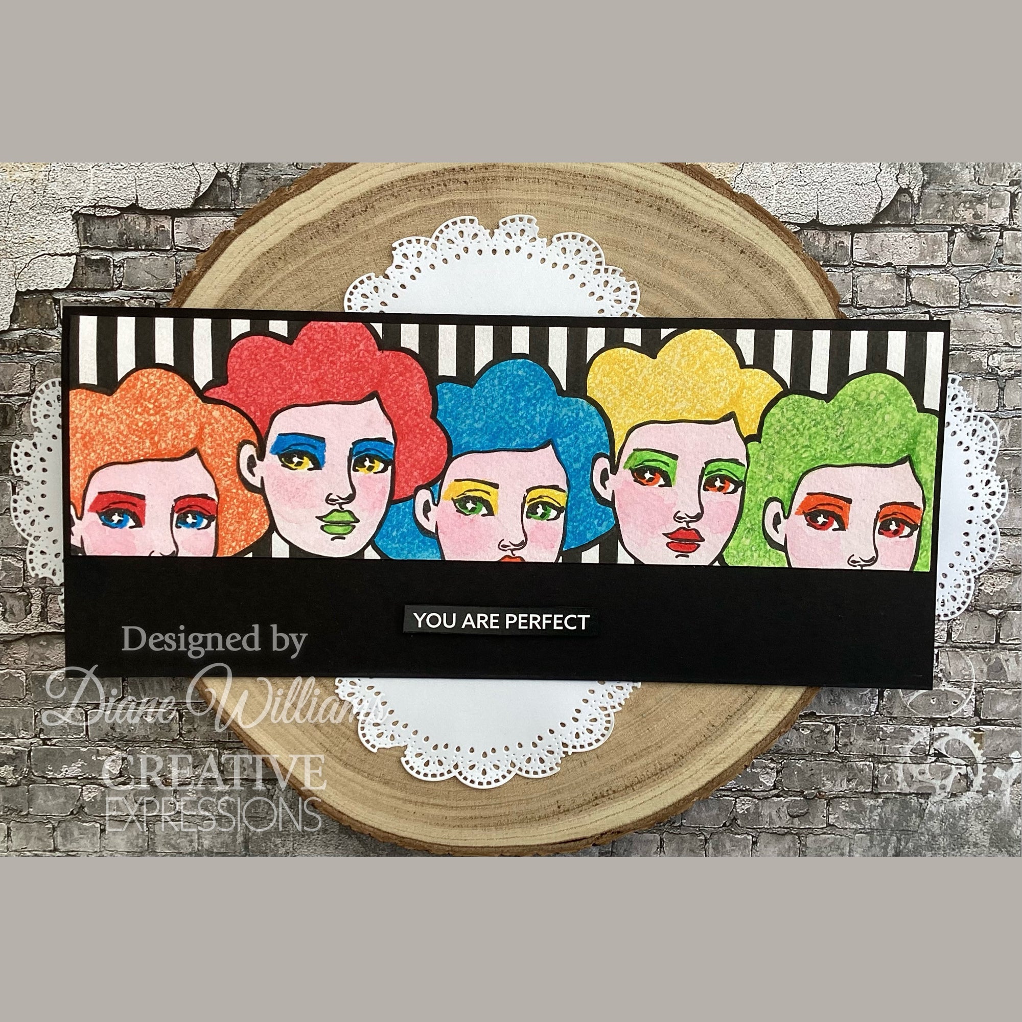 Creative Expressions Jane Davenport SideChick 7 in x 7 in Stencil