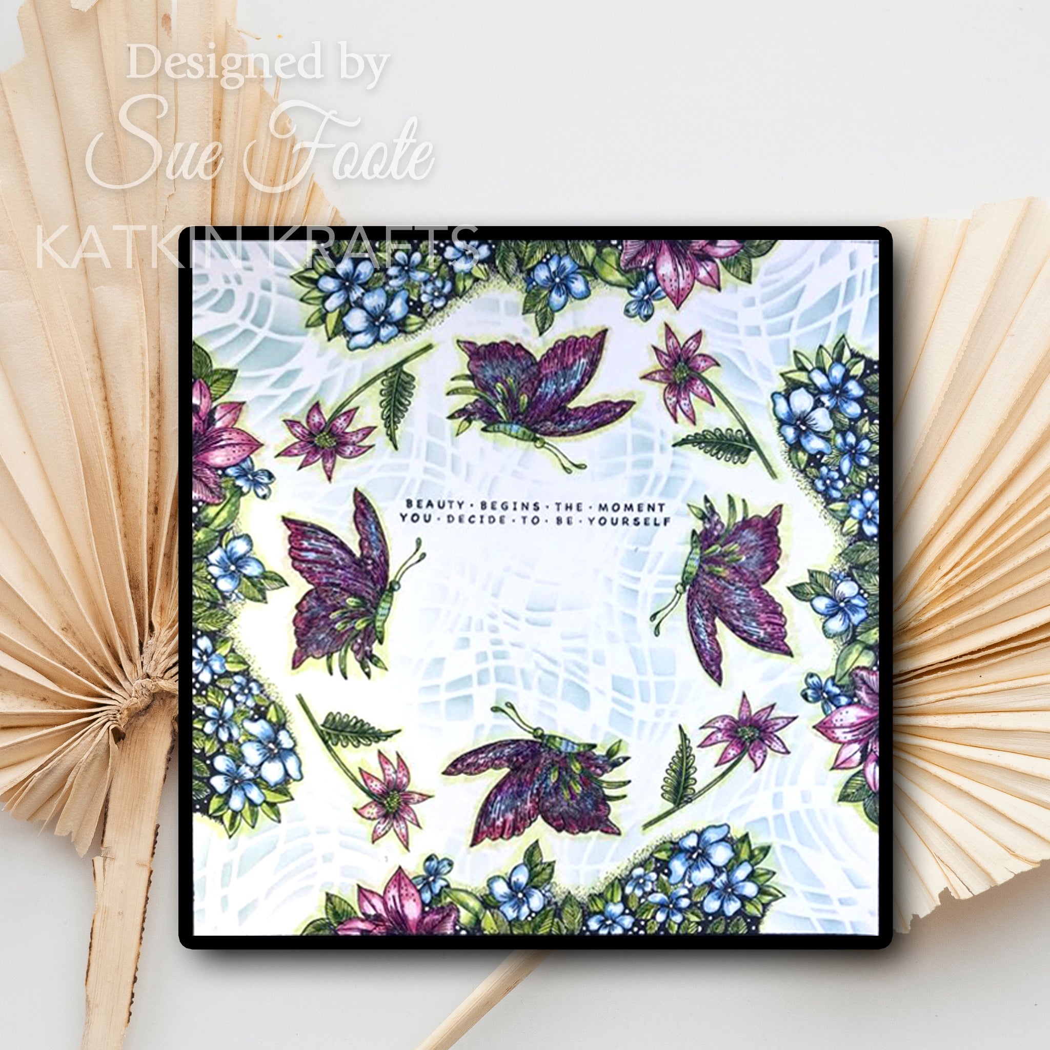 Katkin Krafts Square Abstraction 7 in x 7 in Stencil