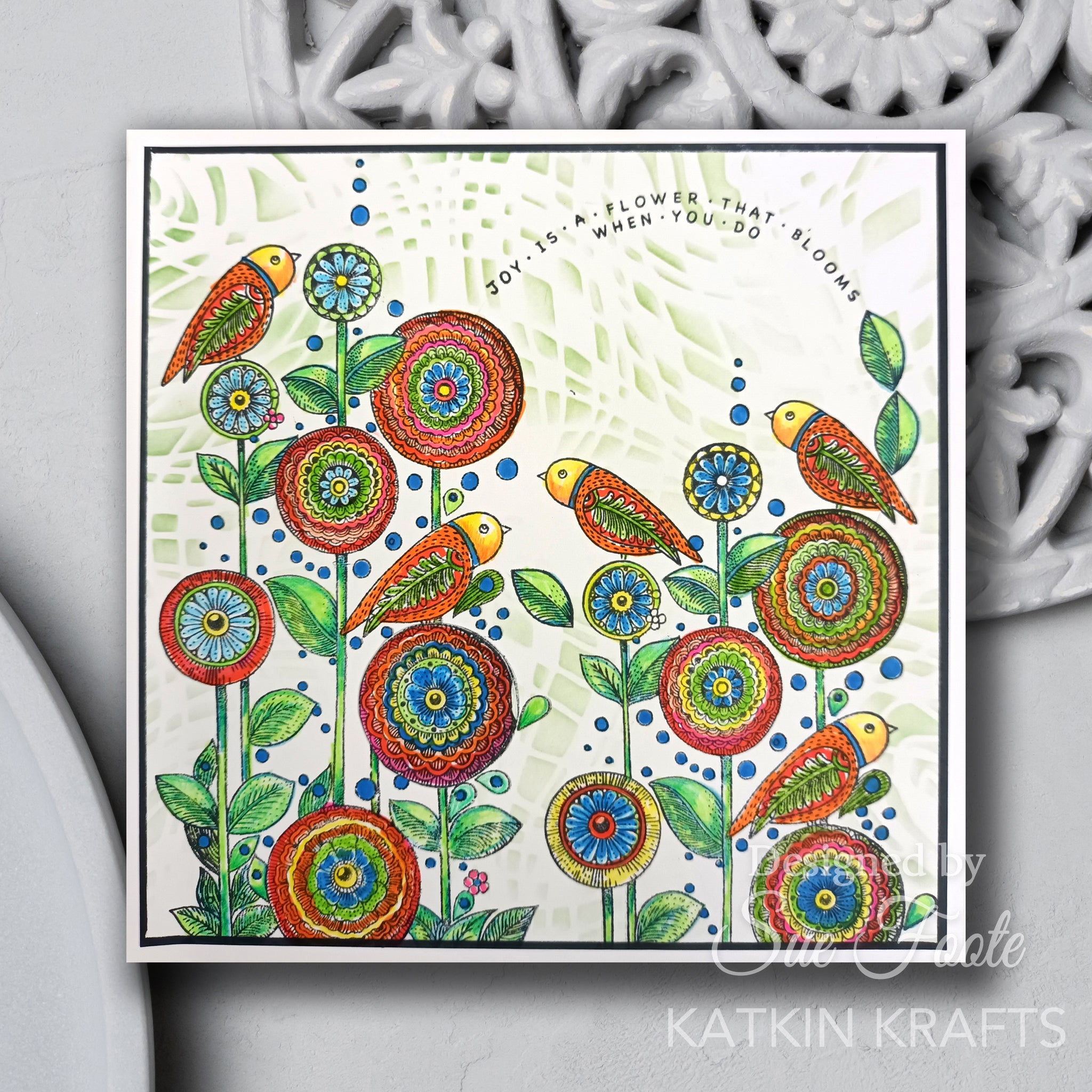 Katkin Krafts Square Abstraction 7 in x 7 in Stencil