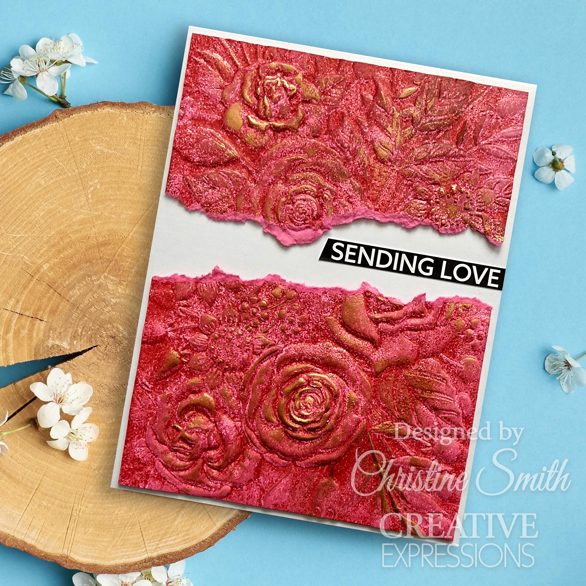 Creative Expressions Rose Garden 5 in x 7 in 3D Embossing Folder
