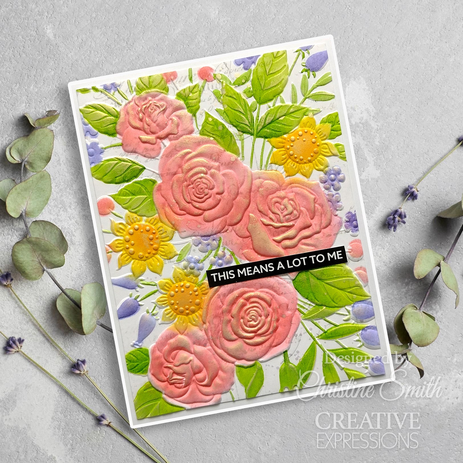 Creative Expressions Rose Garden 5 in x 7 in 3D Embossing Folder