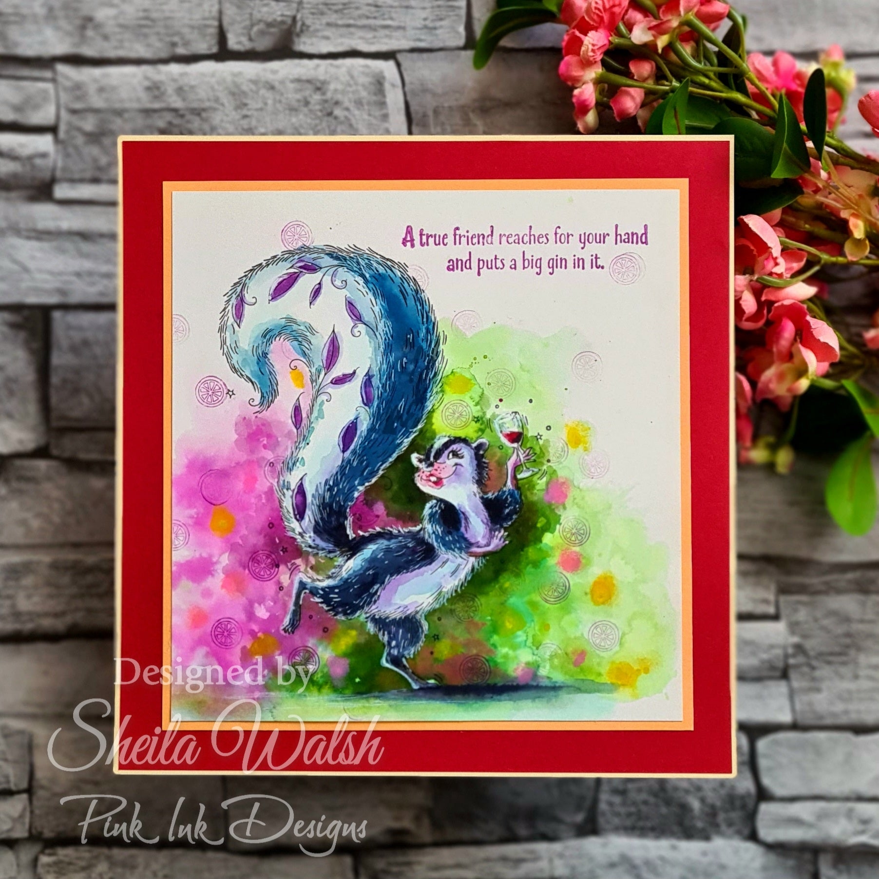 Pink Ink Designs Stinkin' Cute 6 in x 8 in Clear Stamp Set