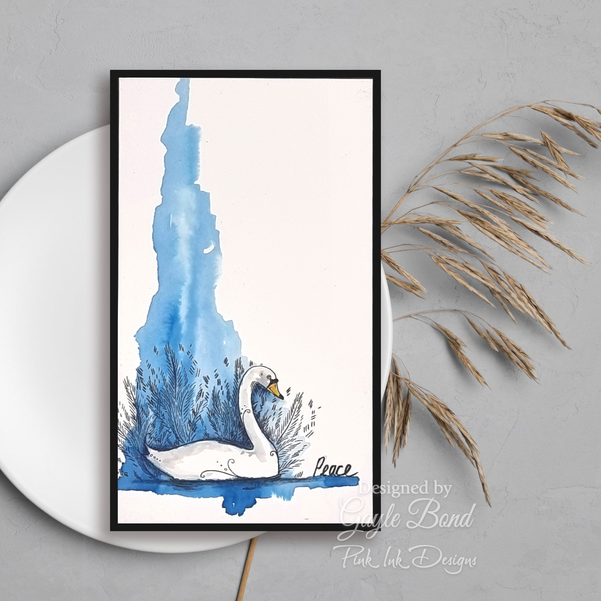 Pink Ink Designs Swan Jovi 6 in x 8 in Clear Stamp Set