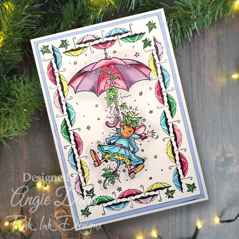 Pink Ink Designs The Brolly & The Ivy 6 in x 8 in Clear Stamp Set