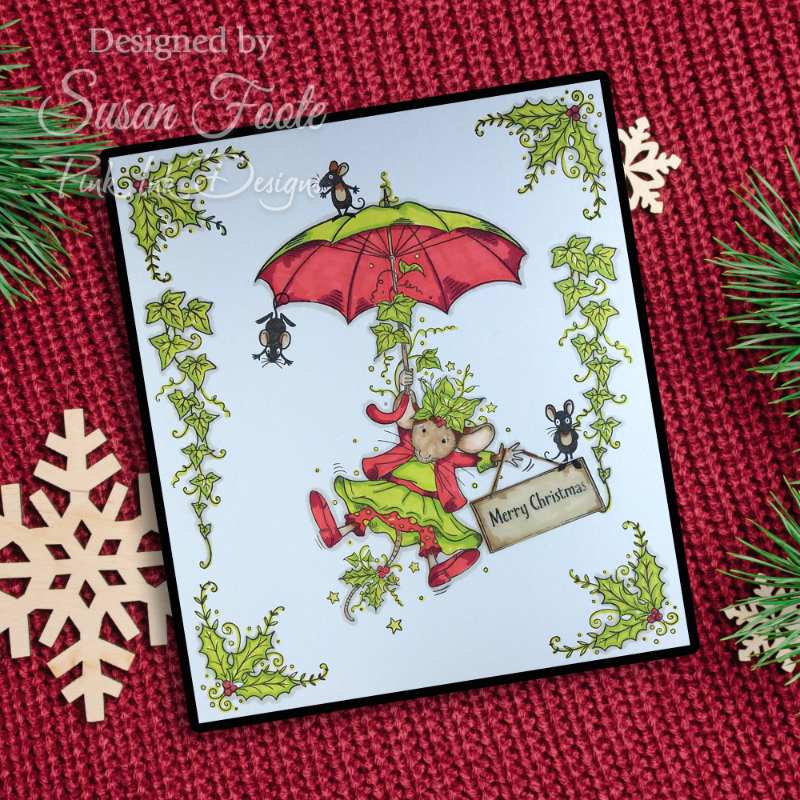 Pink Ink Designs The Brolly & The Ivy 6 in x 8 in Clear Stamp Set
