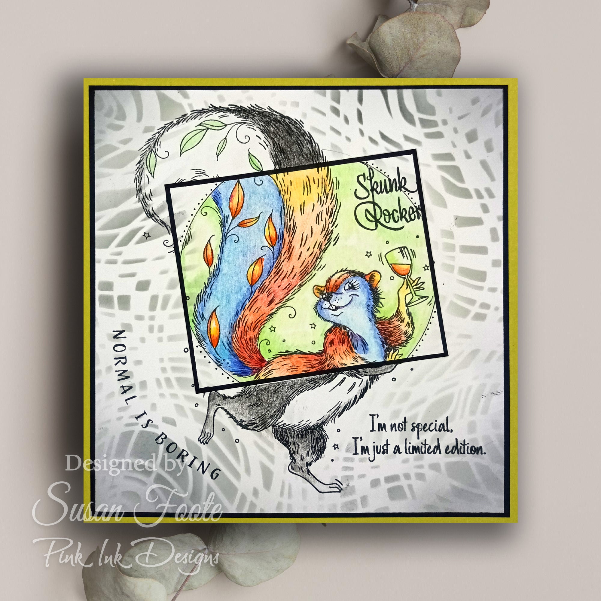 Pink Ink Designs Stinkin' Cute 6 in x 8 in Clear Stamp Set