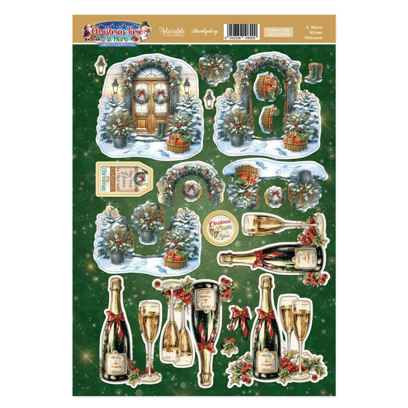 A Warm Winter Welcome Decoupage Topper Sheet