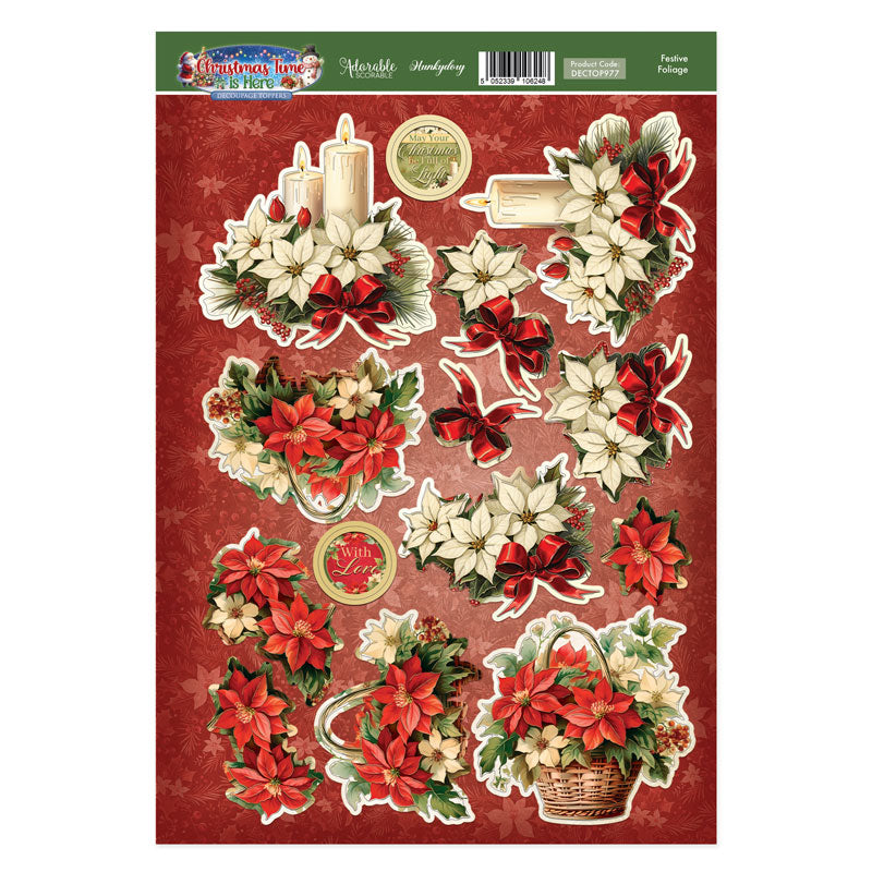 Festive Foliage Decoupage Topper Sheet