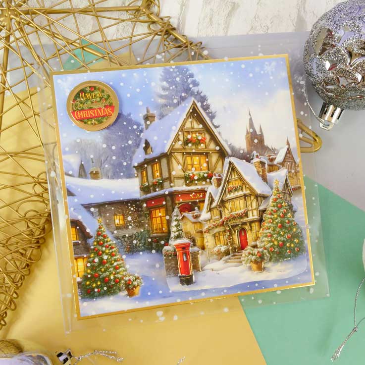 Snowy Village Decoupage Topper Sheet