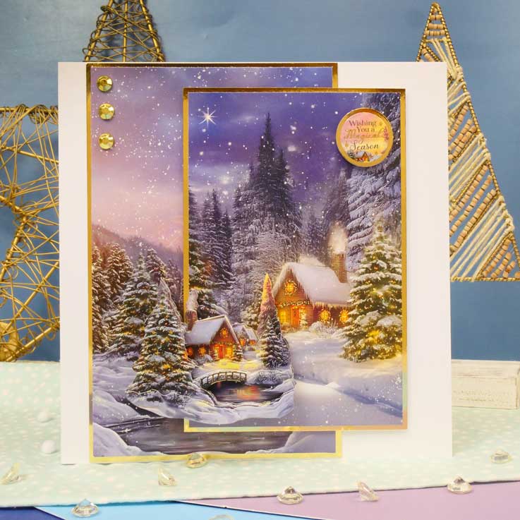 Snowy Village Decoupage Topper Sheet