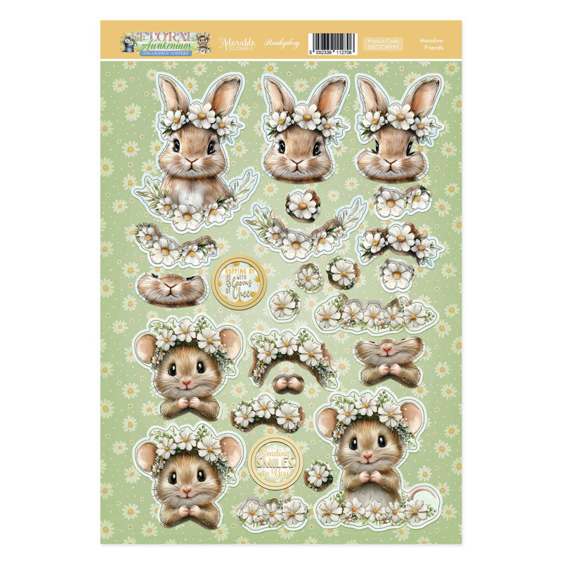 Meadow Friends Decoupage Topper Sheet