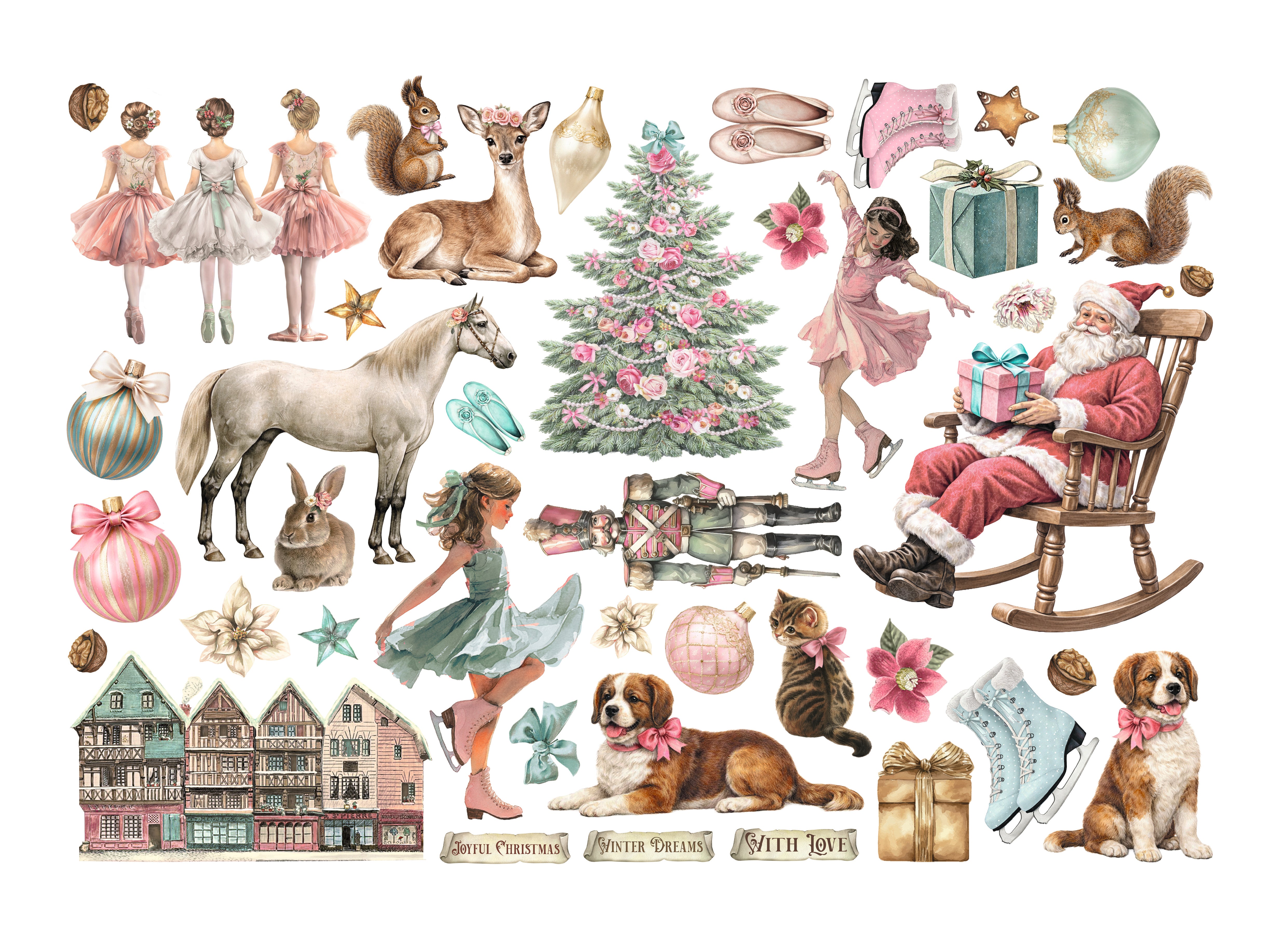 Printed Decorative Ephemera For Art And Craft - Winter Magic