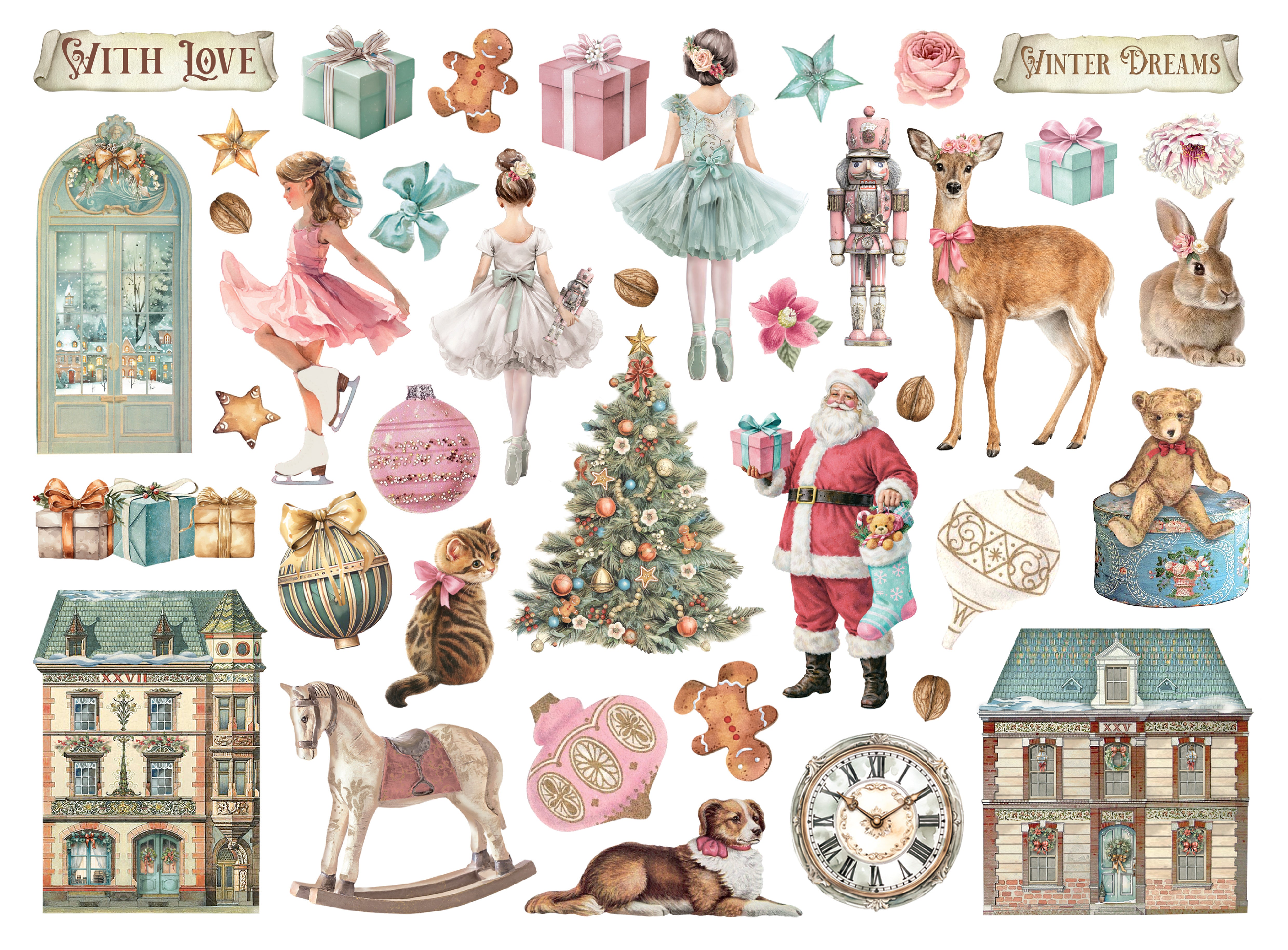 Printed Decorative Die Cuts For Art And Craft - Winter Magic