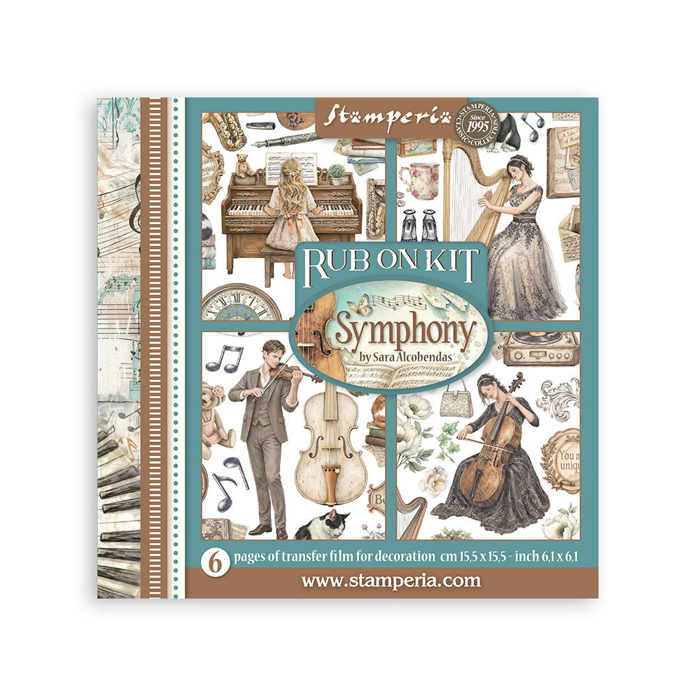 Printed Decorative Rub-On Kit For Art And Craft cm 15.5x15.5 - Symphony