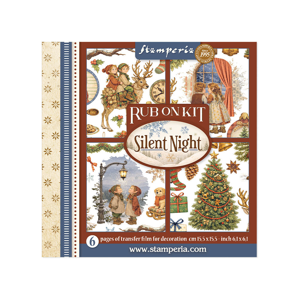 Printed Decorative Rub-On Kit For Art And Craft cm 15.5x15.5 - Silent Night