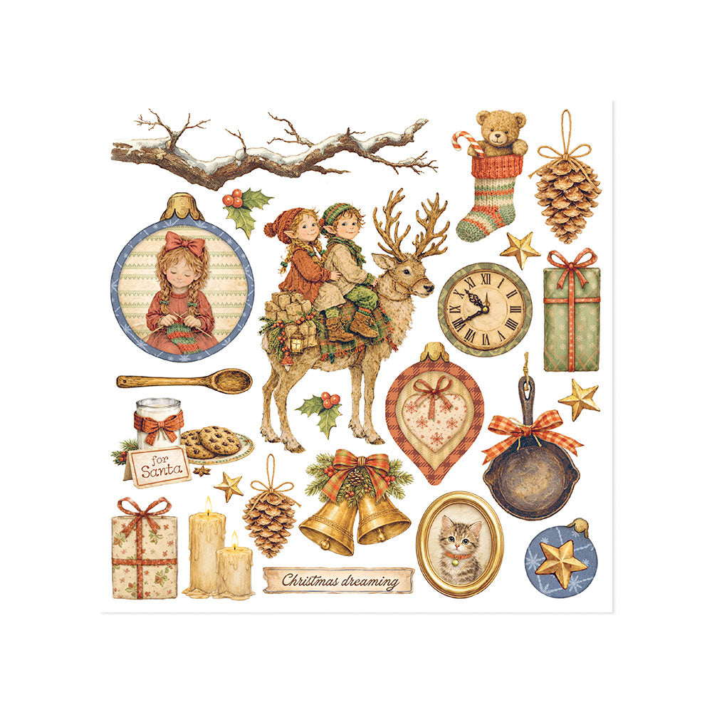 Printed Decorative Rub-On Kit For Art And Craft cm 15.5x15.5 - Silent Night