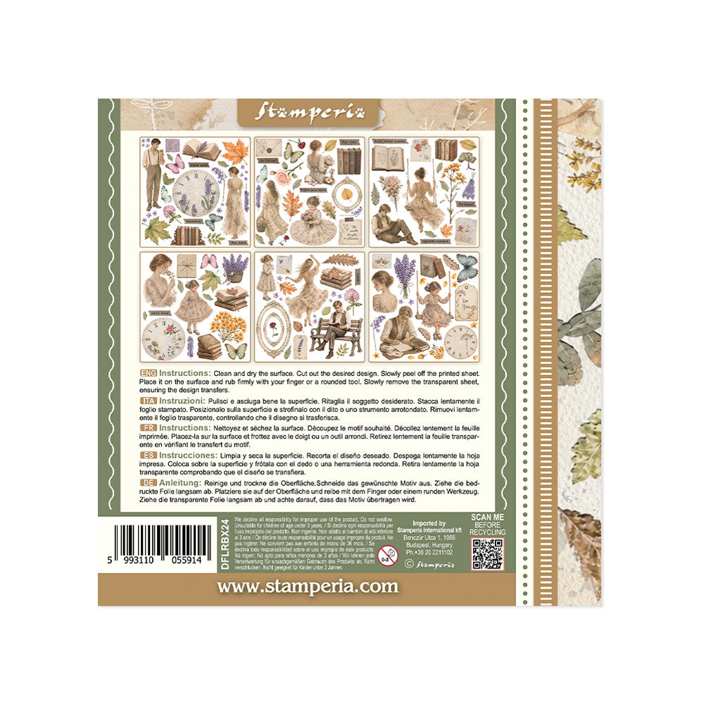 Printed Decorative Rub On Kit For Art And Craft 15.5x15.5cm - Flowers And Poems