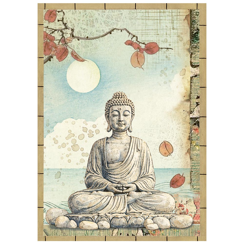Printed Mini Rice Paper A6 8 Sheets For Art And Craft - Oriental Garden