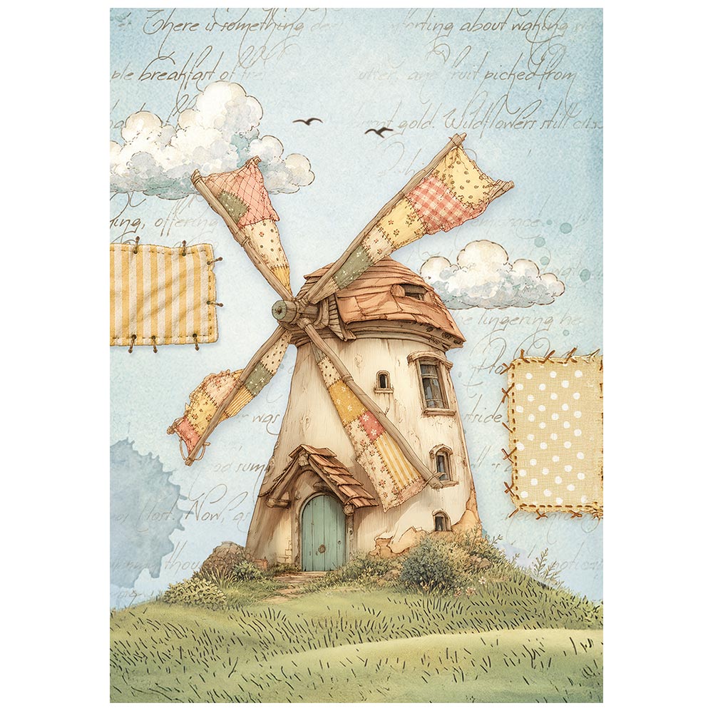 Printed Mini Rice Paper A6 8 Sheets For Art And Craft - Cozy Family