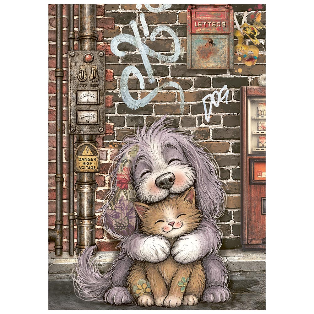 Printed Mini Rice Paper A6 8 Sheets For Art And Craft - Furry Friends 2