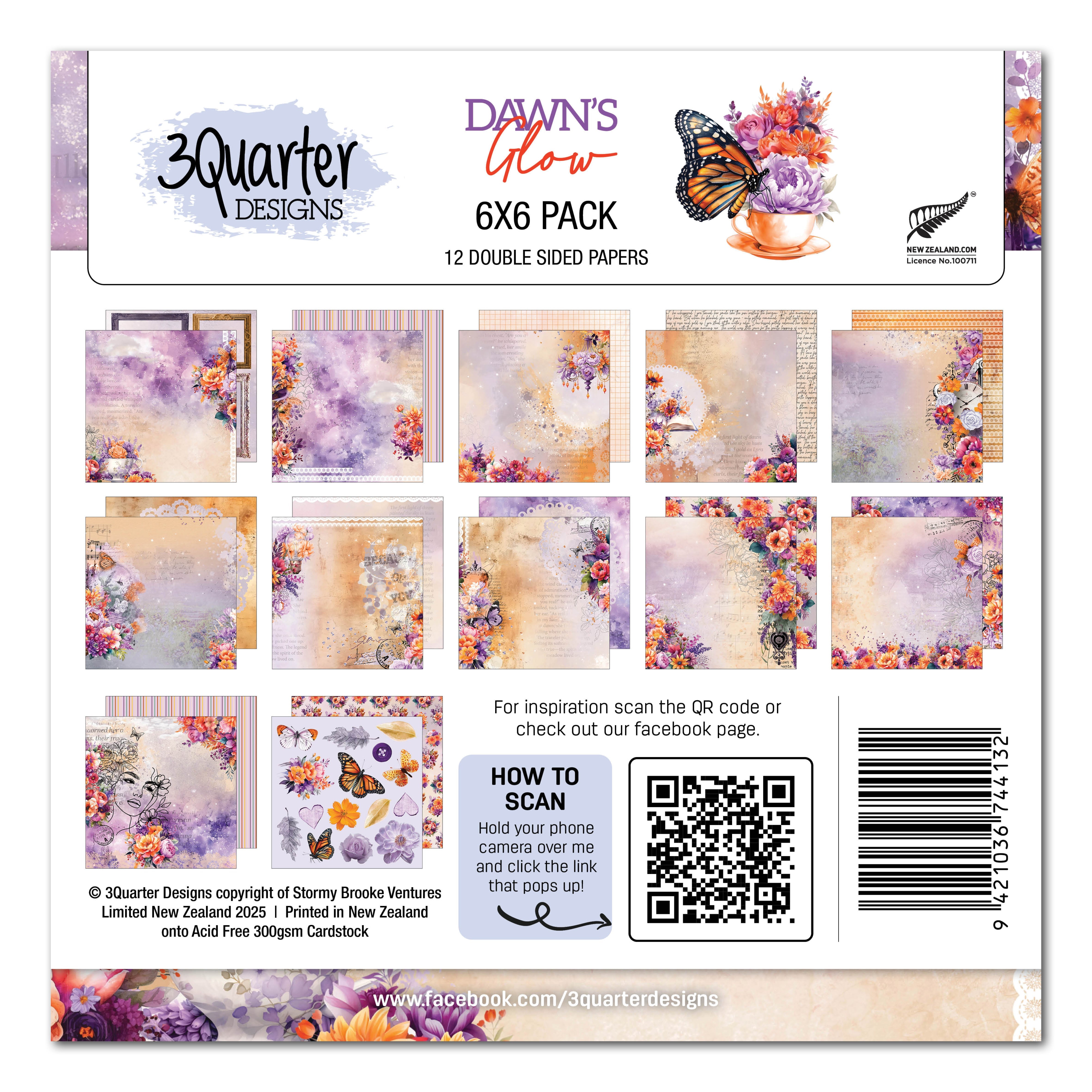 3Quarter Designs Dawns Glow 6x6 Paper Pack
