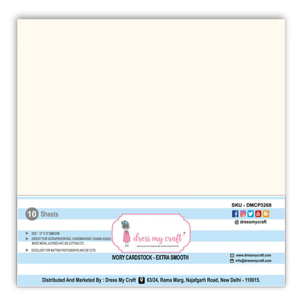 Dress My Craft - Ivory Cardstock - Extra Smooth - 12x12