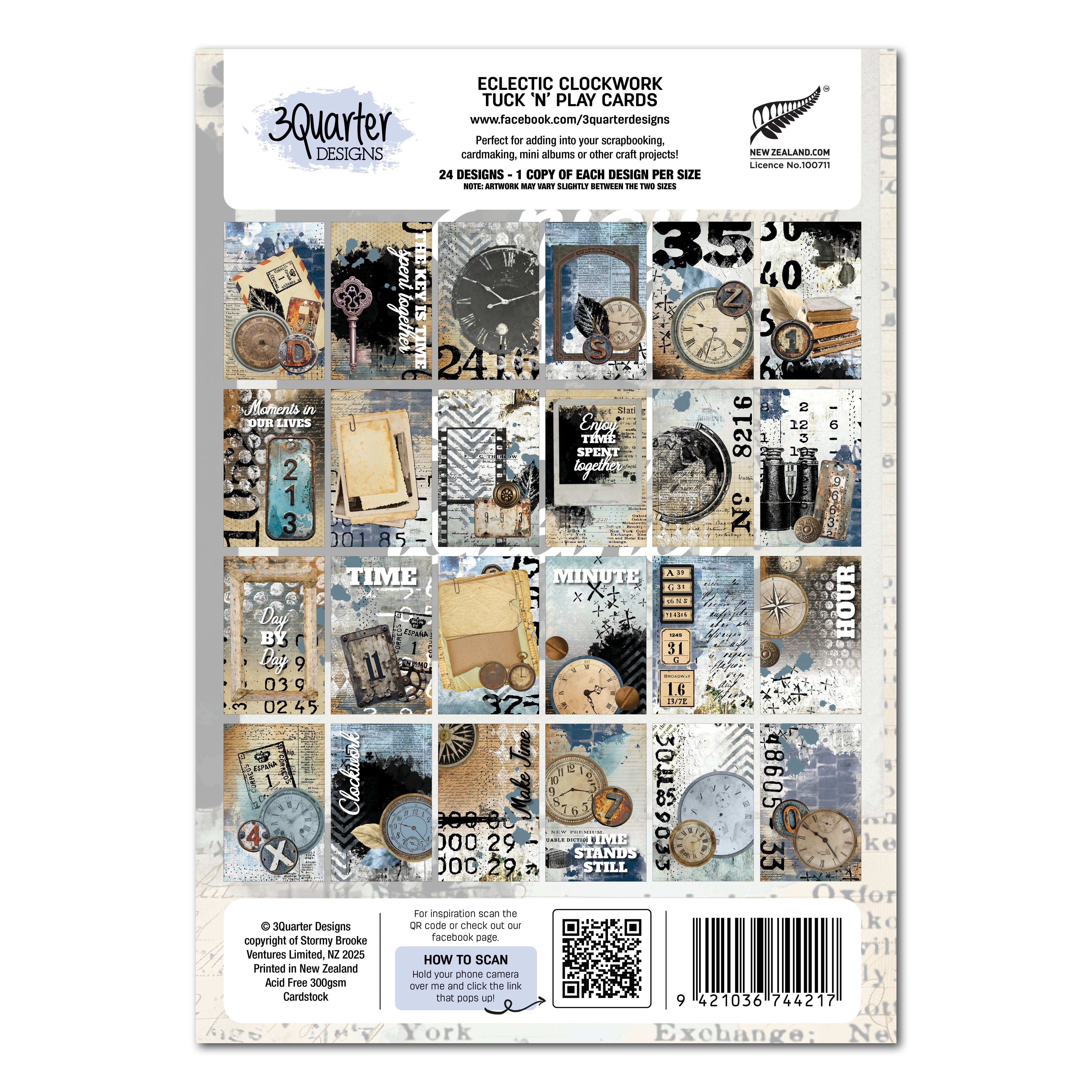 3Quarter Designs Eclectic Clocks - Tuck N Play Cards