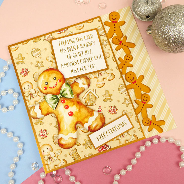 Festive Fancy-Edge Card Blanks - Gingerbread Men