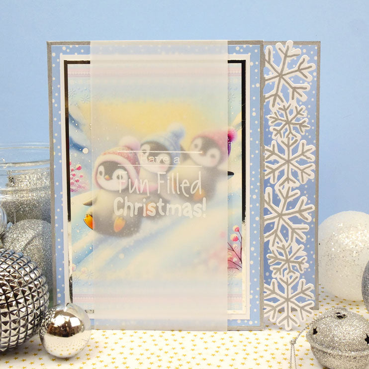 Festive Fancy-Edge Card Blanks - Snowflakes
