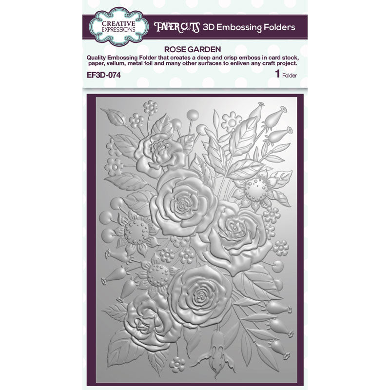 Creative Expressions Rose Garden 5 in x 7 in 3D Embossing Folder