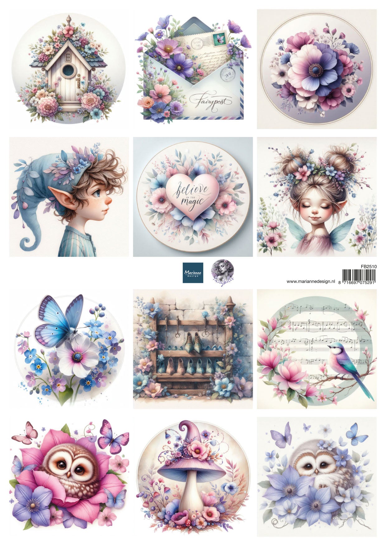 Marianne Design A4 Cutting Sheet - Magical Mini's by Fairybells