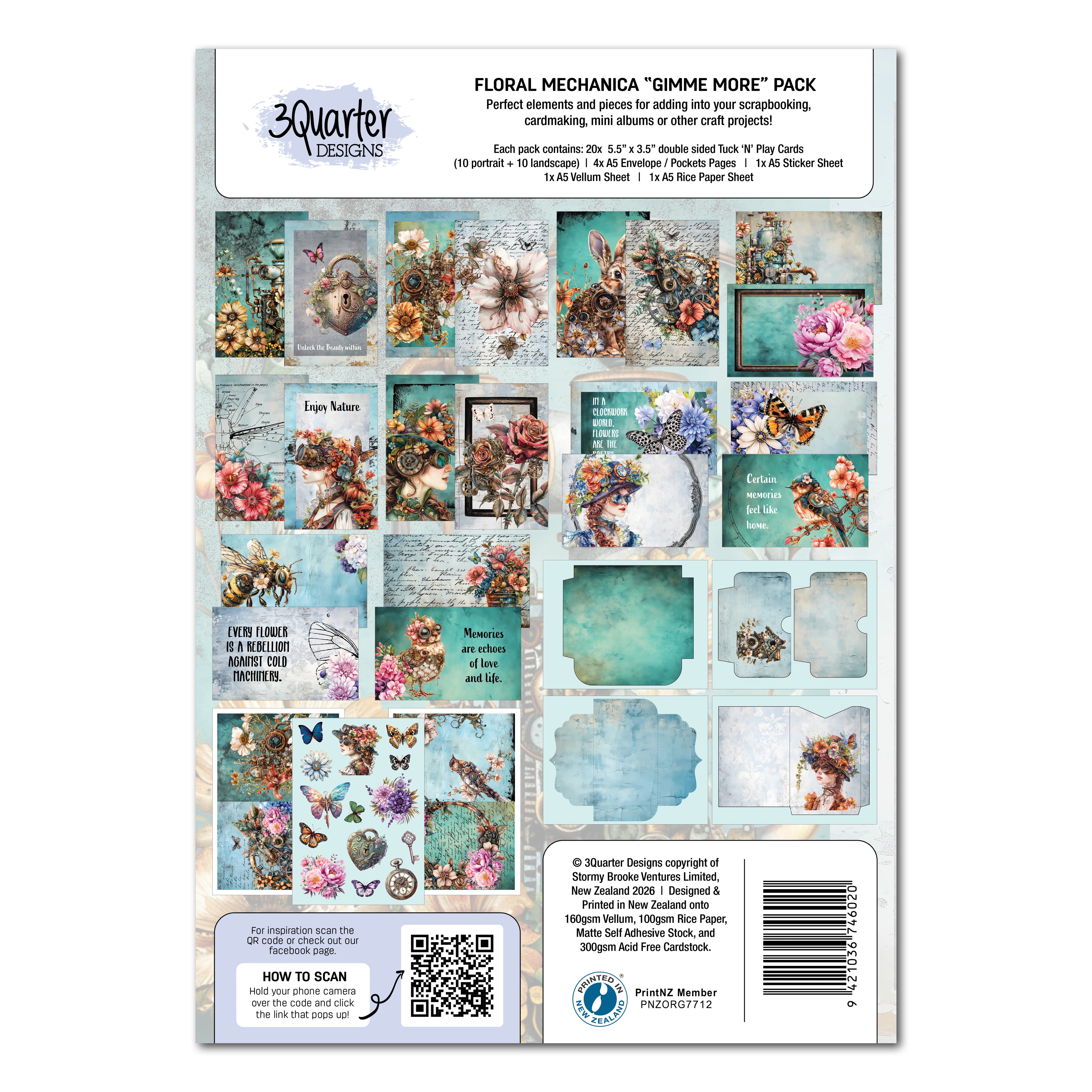 3Quarter Designs Floral Mechanica - Gimme More Pack