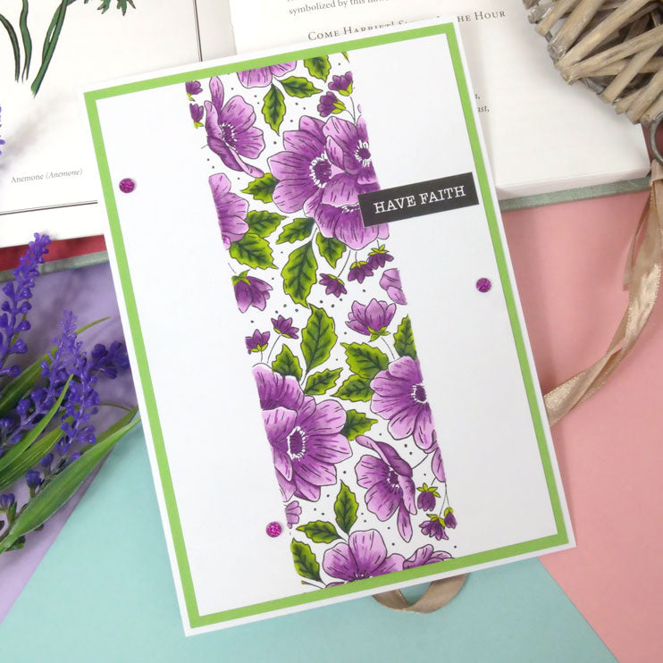 For the Love of Stamps - A Circle of Anemones