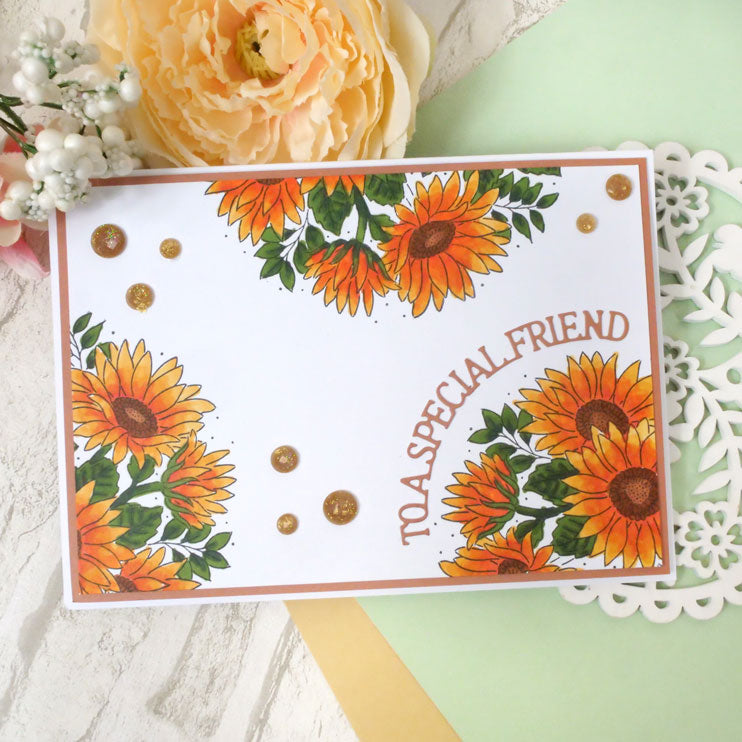 For the Love of Stamps - A Circle of Sunflowers