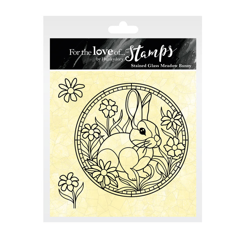 For the Love of Stamps - Stained Glass Meadow Bunny