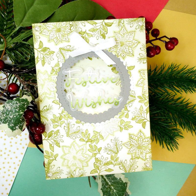 For the Love of Stamps - A Circle of Poinsettias