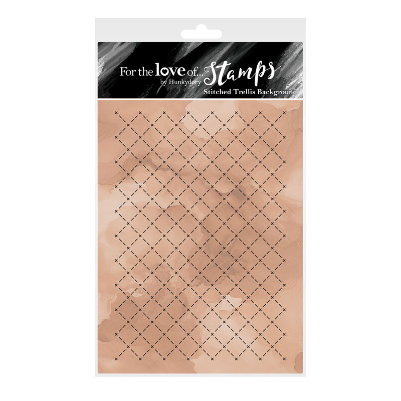 For the Love of Stamps - Stitched Trellis Background