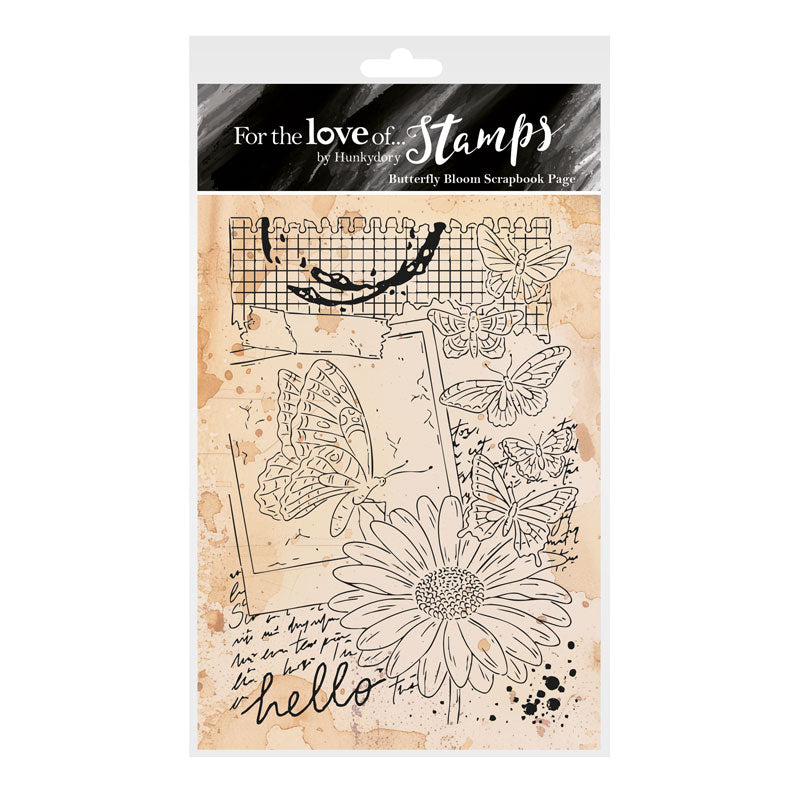 For the Love of Stamps - Butterfly Bloom Scrapbook Page