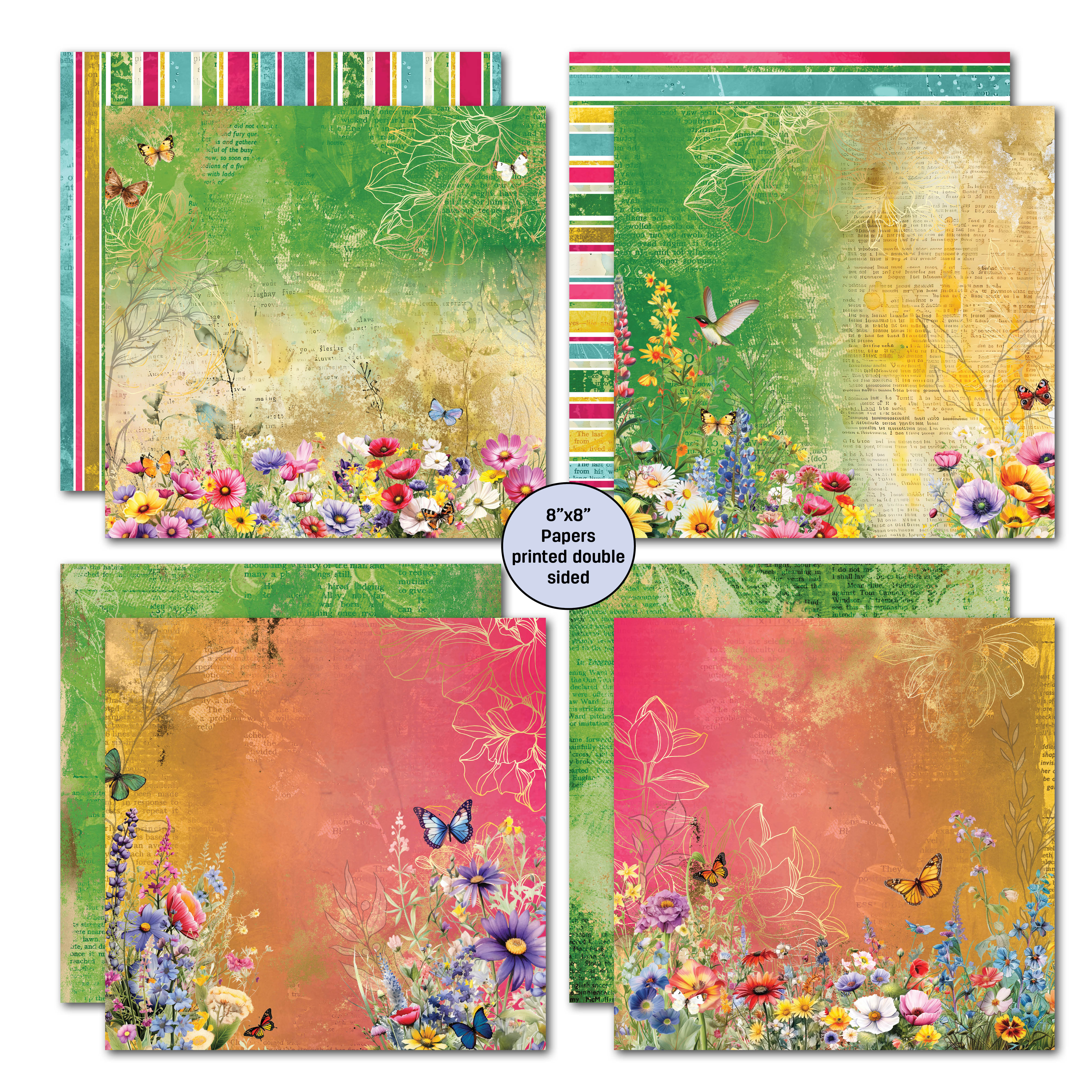 3Quarter Designs Fluttering Wings 8x8 Paper Pack